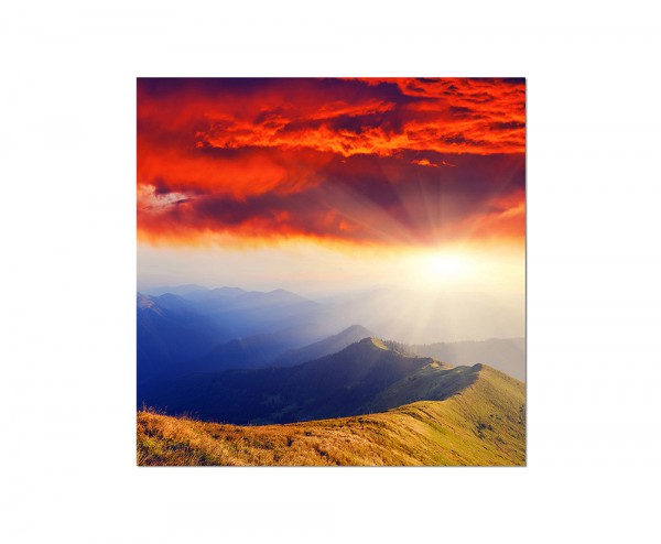 Paul Sinus Art 120x80cm Berge Sonnenuntergang Abendrot Wolken