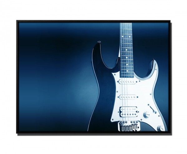 Paul Sinus Art 105x75cm Leinwandbild Petrol Elektrogitarre