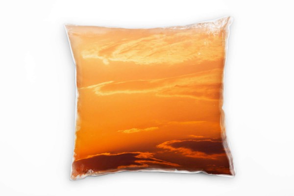 Paul Sinus Art Natur, Himmel, Wolken, Sonnenuntergang, orange Deko Kissen 40x40cm für Couch Sofa Lounge Zierkissen