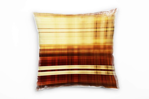 Paul Sinus Art Abstrakt, gold, orange, rot, braun Deko Kissen 40x40cm für Couch Sofa Lounge Zierkissen