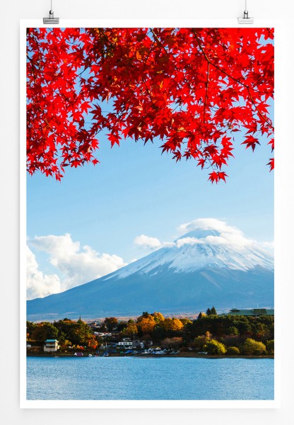 Paul Sinus Art 90x60cm Poster Mount Fuji im Herbst