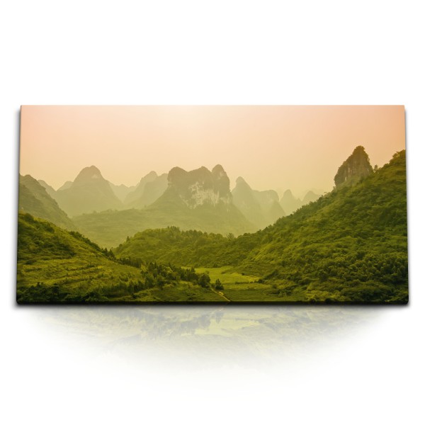 Paul Sinus Art Kunstdruck Bilder 120x60cm Landschaftsbild Vietnam Berge Natur Wald