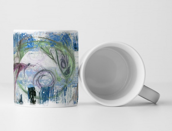 Paul Sinus Art Tasse Geschenk kunstvoll, magisch, grün, magenta