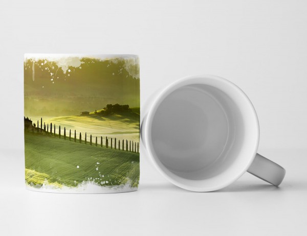 Paul Sinus Art Tasse Geschenk Landschaftsfotografie – Sonnenaufgang bei San Quirico d'Orcia Italien