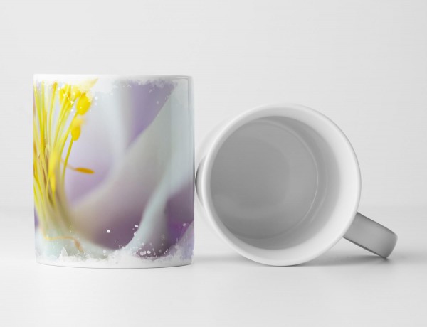 Paul Sinus Art Tasse Geschenk weiße Blüte – lila