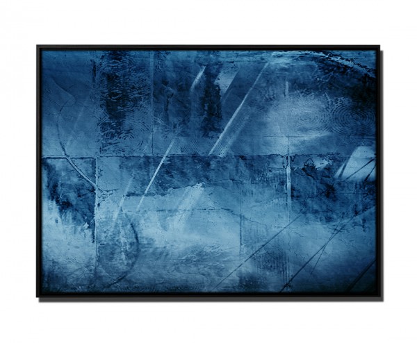 Paul Sinus Art 105x75cm Leinwandbild Petrol Abstrakt mit Wasserfarben