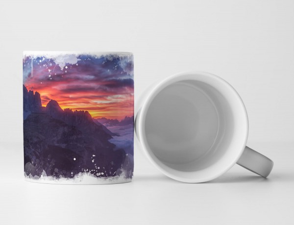 Paul Sinus Art Tasse Geschenk Naturfotografie – Sonnenaufgang in den Dolomiten