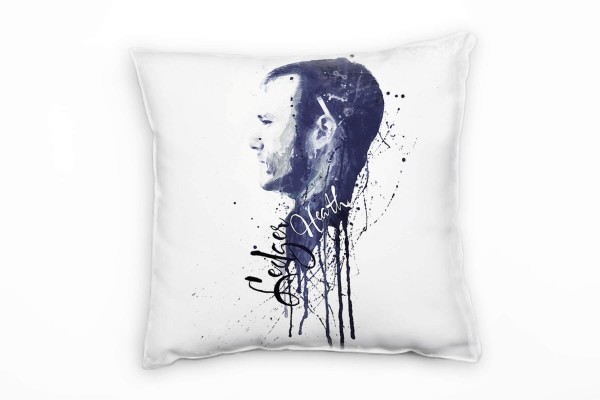 Paul Sinus Art Heath Ledger II Deko Kissen Bezug 40x40cm für Couch Sofa Lounge Zierkissen