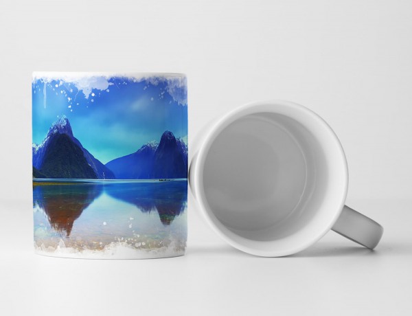 Paul Sinus Art Tasse Geschenk Landschaftsfotografie – Rote Algen und Berge