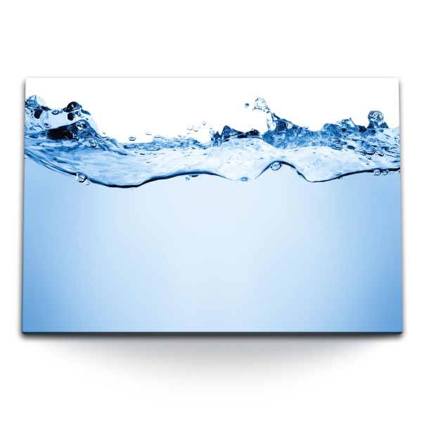 Paul Sinus Art 120x80cm Wandbild auf Leinwand Wasser Blau Hellblau Minimal Kunstvoll