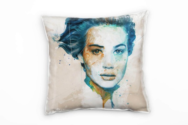 Paul Sinus Art Jennifer Lawrence III Deko Kissen Bezug 40x40cm für Couch Sofa Lounge Zierkissen