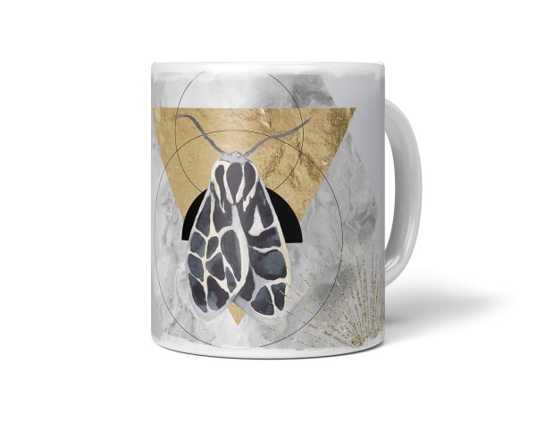 Paul Sinus Art Dekorative Tasse mit schönem Motiv Motte goldene Elemente einzigartiges Design Kunstvoll