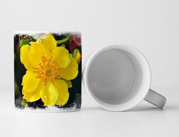 Paul Sinus Art Tasse Geschenk Naturfotografie – Gelbe Blume des vietnamesischen Neujahrs