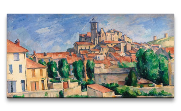 Paul Sinus Art Remaster 120x60cm Paul Cézanne weltberühmtes Wandbild Gardanne Dorf Sommer