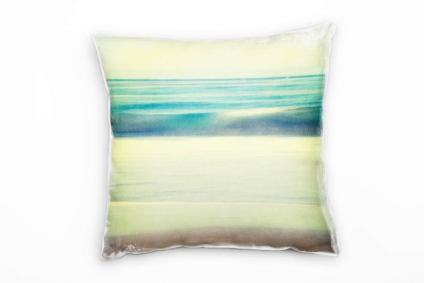 Paul Sinus Art Strand und Meer, kleine Wellen, Deko Kissen 40x40cm für Couch Sofa Lounge Zierkissen