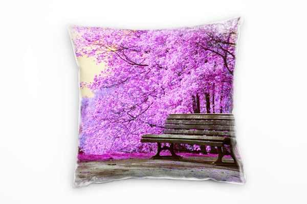 Paul Sinus Art künstlerischer Fotografie, rosa, gelb, Kirschblüten Deko Kissen 40x40cm für Couch Sofa Lounge Zierki