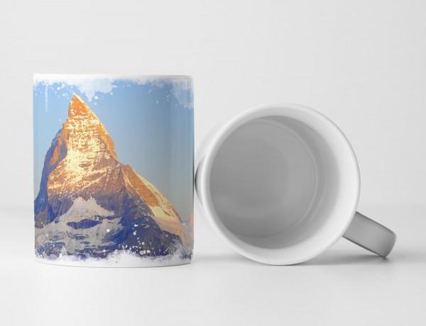 Paul Sinus Art Tasse Geschenk Landschaftsfotografie – Matterhorn Gipfel am Riffelsee in der Schweiz