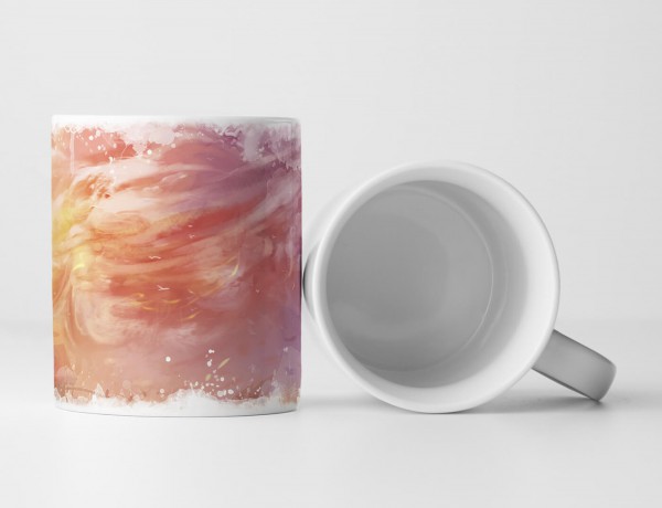 Paul Sinus Art Tasse Geschenk Illustration – Malerischer Strand mit einer kleinen Hütte