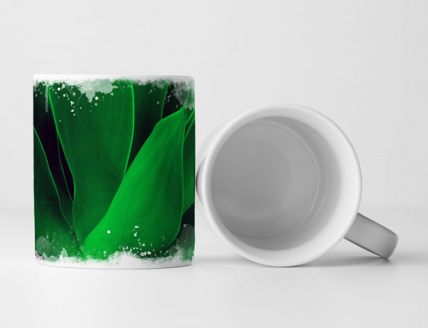 Paul Sinus Art Tasse Geschenk Naturfotografie – Knallgrüne Agavenblätter