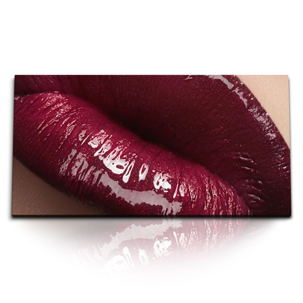 Paul Sinus Art Kunstdruck Bilder 120x60cm Rote Lippen Sexy roter Lippenstift Schlafzimmer