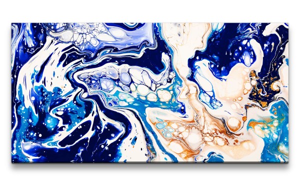 Paul Sinus Art Leinwandbild 120x60cm Fließende Farben Acrylic Fluid Abstrakt Dekorativ Modern