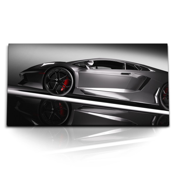 Paul Sinus Art Kunstdruck Bilder 120x60cm Sportauto Traumauto Auto Super Car Grau