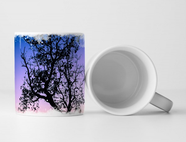 Paul Sinus Art Tasse Geschenk Naturfotografie – Silhouette eines Baumes bei Sonnenuntergang