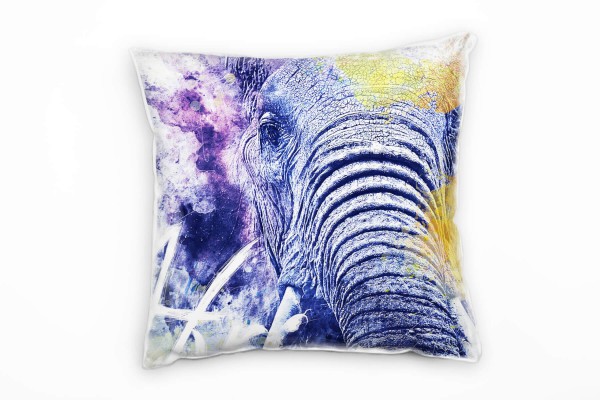 Paul Sinus Art Elephant Africa Deko Kissen Bezug 40x40cm für Couch Sofa Lounge Zierkissen