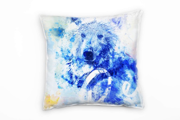 Paul Sinus Art Bear Deko Kissen Bezug 40x40cm für Couch Sofa Lounge Zierkissen