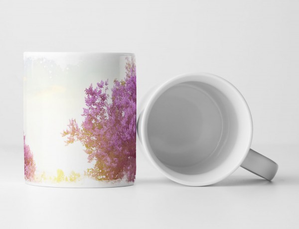 Paul Sinus Art Tasse Geschenk Landschaftsfotografie – Frühlingslandschaft mit Fliederbüschen