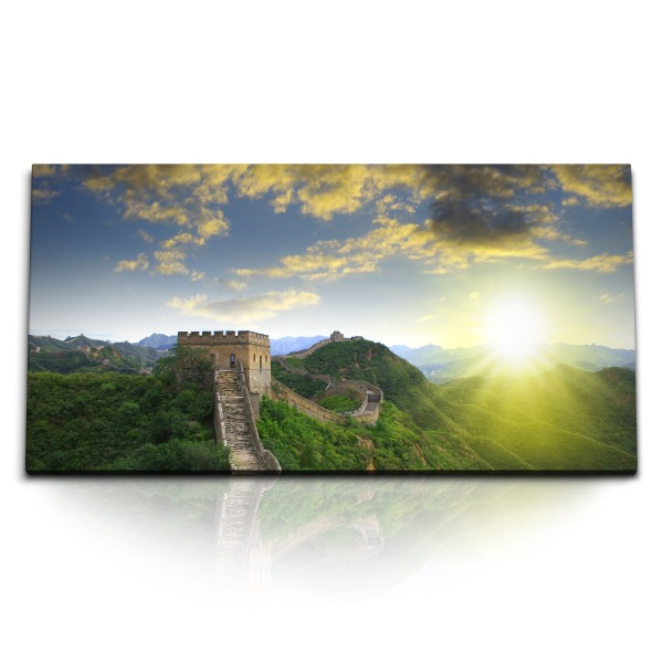 Paul Sinus Art Kunstdruck Bilder 120x60cm Chinesische Mauer Asien Sonnenuntergang Natur China