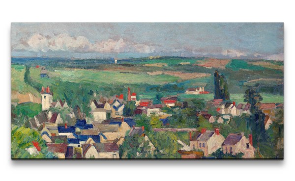 Paul Sinus Art Remaster 120x60cm Paul Cézanne weltberühmtes Wandbild Auvers Panoramic View Landschaft