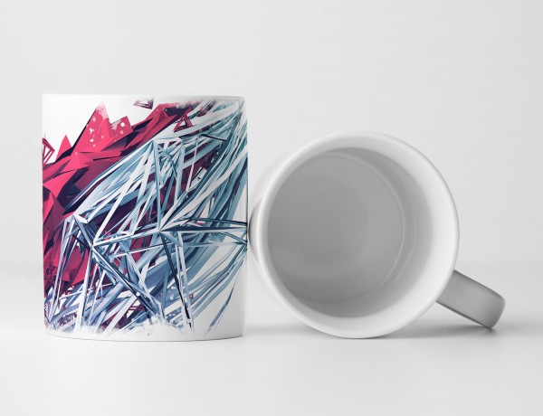 Paul Sinus Art Tasse Geschenk Bild – futuristischer Plexus in pink