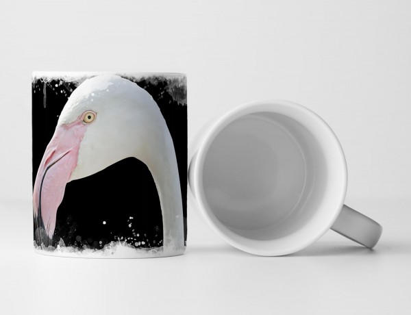 Paul Sinus Art Tasse Geschenk Tierfotografie – Nahporträt eines weißen Flamingo