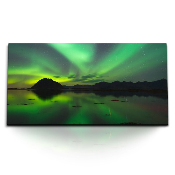 Kunstdruck Bilder 120x60cm Astrofotografie Polar Norwegen Sternenhimmel