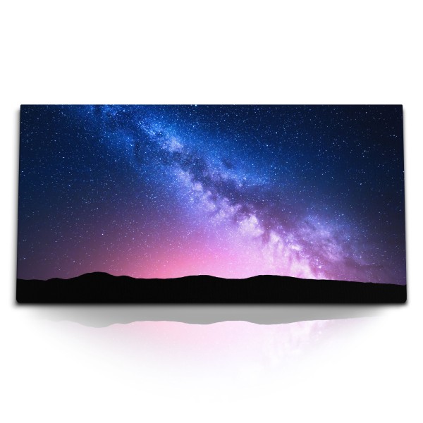 Paul Sinus Art Kunstdruck Bilder 120x60cm Astrofotografie Sterne Milchstraße Sternenhimmel Berge