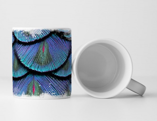 Paul Sinus Art Tasse Geschenk Naturfotografie – Schillernde Pfauenfedern