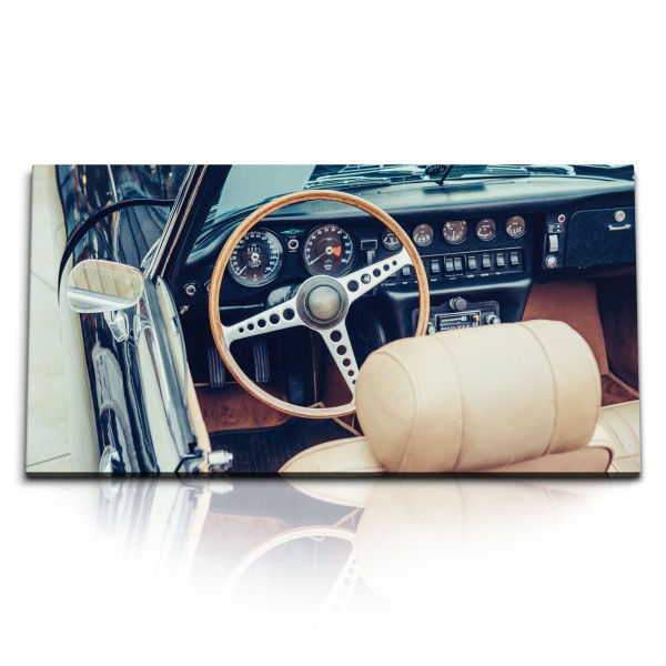 Paul Sinus Art Kunstdruck Bilder 120x60cm Oldtimer Traumauto Classic Car Holzlenker Vintage