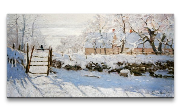 Paul Sinus Art Remaster 120x60cm Claude Monet Impressionismus weltberühmtes Wandbild he Magpie Winter Schnee