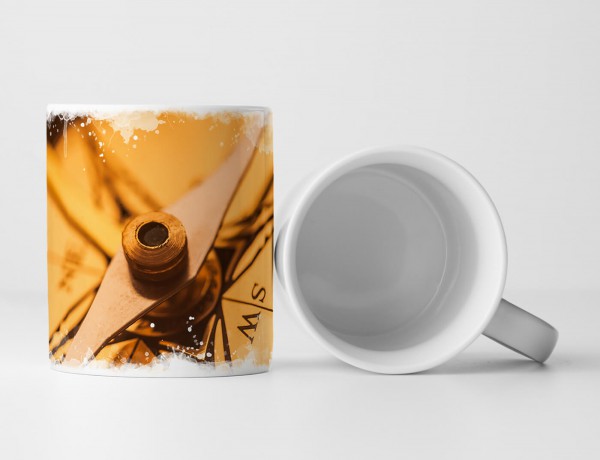 Paul Sinus Art Tasse Geschenk Künstlerische Fotografie – Alter Kompass im Vintage Stil