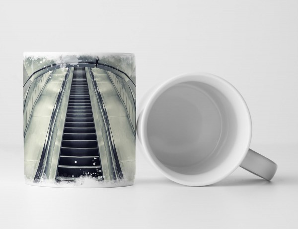 Paul Sinus Art Tasse Geschenk London Architektur - Rolltreppe