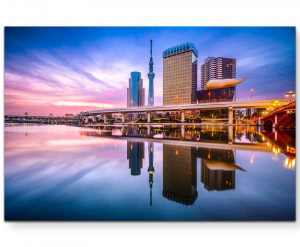 Paul Sinus Art Skyline von Tokyo - Leinwandbild