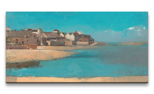 Paul Sinus Art Remaster 120x60cm Odilon Redon berühmtes Gemälde Village by the sea Dorf Meer Zeitlos Schön