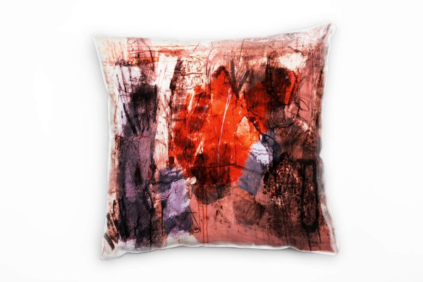 Paul Sinus Art Abstrakt, rot,schwarz, Expression, Malerei Deko Kissen 40x40cm für Couch Sofa Lounge Zierkissen