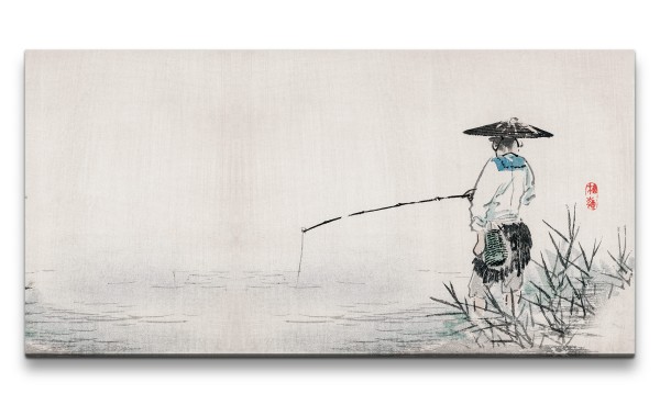 Paul Sinus Art Remaster 120x60cm Traditionelle japanische Kunst Zeitlos Beruhigend Harmonie Dekorativ Angler See