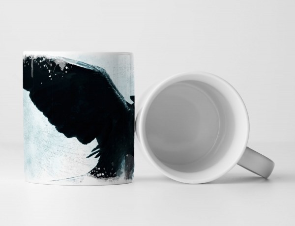 Paul Sinus Art Tasse Geschenk Rabe landet im Mondschein