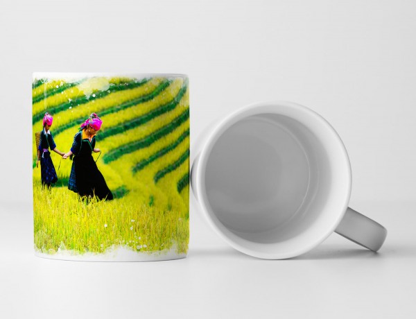 Paul Sinus Art Tasse Geschenk Landschaftsfotografie – Frauen bei der Ernte