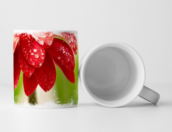 Paul Sinus Art Tasse Geschenk Naturfotografie – Rote Blumen über Wasseroberfläche