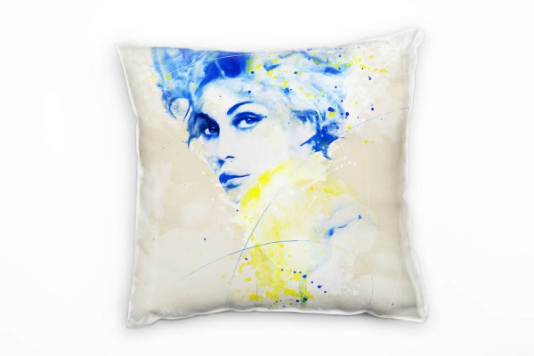 Paul Sinus Art Emmanuelle Beart Deko Kissen Bezug 40x40cm für Couch Sofa Lounge Zierkissen