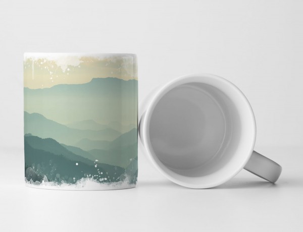 Paul Sinus Art Tasse Geschenk Graues Gebirgspanorama